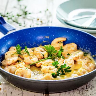 Creamy Garlic King Prawns