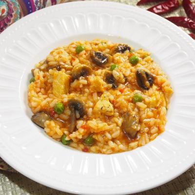 Arroz meloso con pollo y champiñones. Arroces Capitulo 5