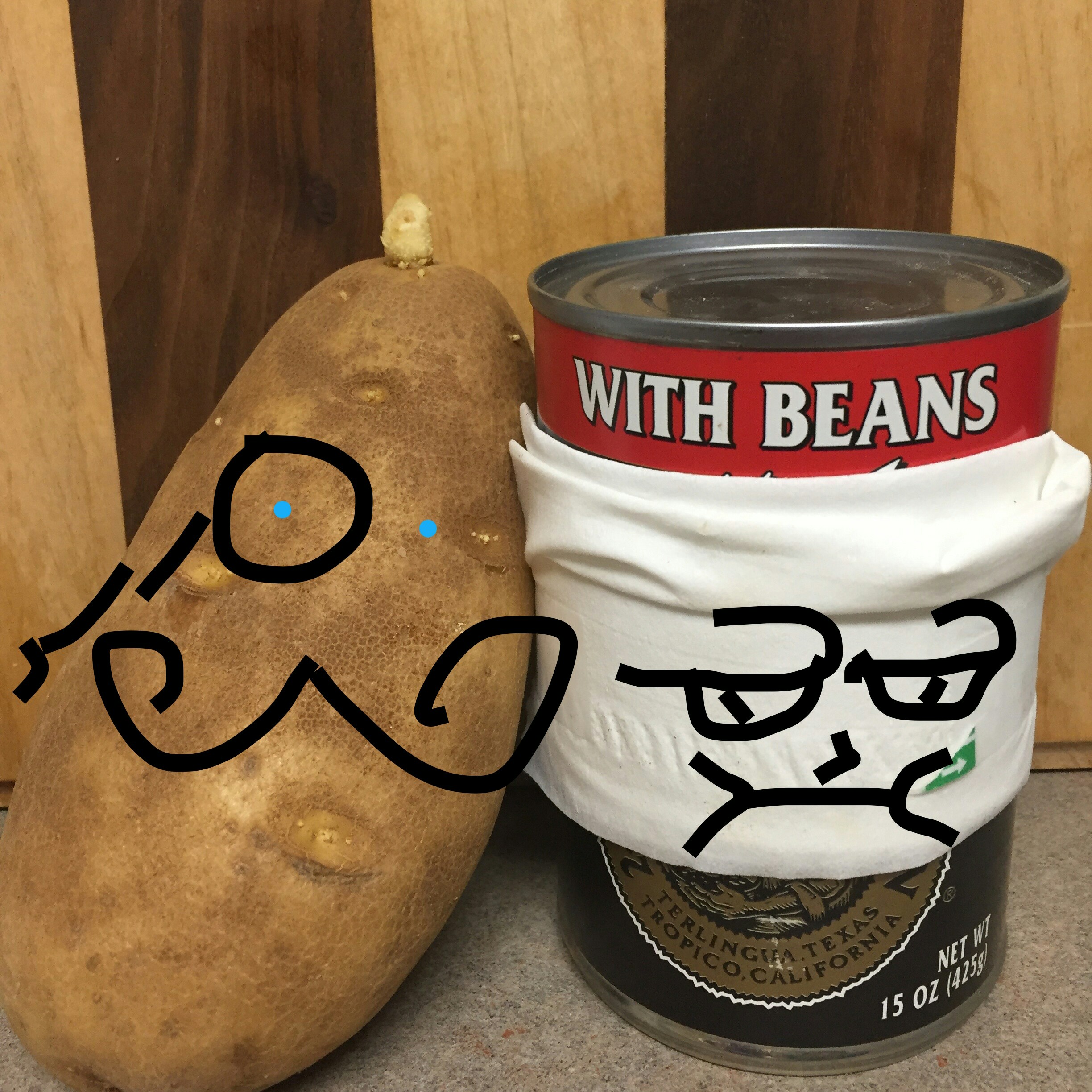 Potato, Bean, and Zucchini: the vegetabros