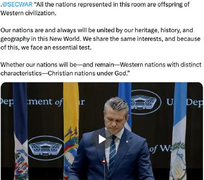 The International Christian Nationalist Alliance of Pete Hegseth