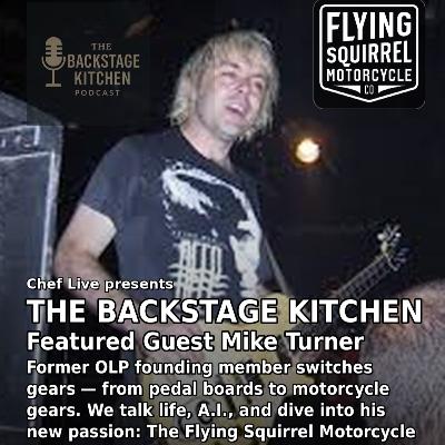 Mike Turner: Former OLP founding member switches gears, from Peddle boards to Motorcycle gears, we talk life, A.I and dive into his new passion The Flying Squirrel Motorcycle Co.