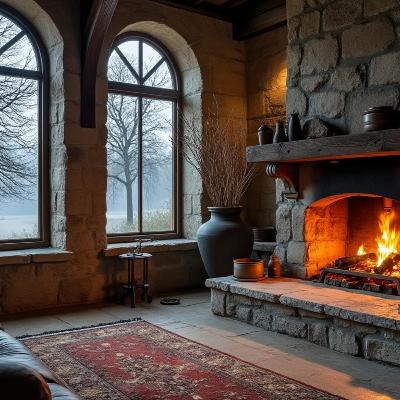 Fireplace and Wind - 10 Hours Sleep Sound
