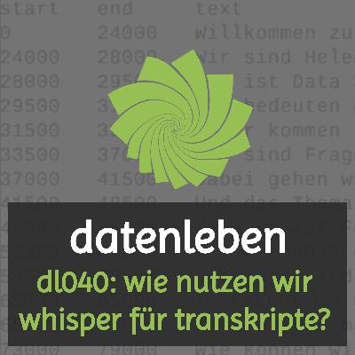 dl040: wie nutzen wir whisper für transkripte? dl040: wie nutzen wir whisper für transkripte?