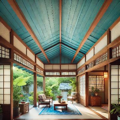 アメリカ南部の家々で、ポーチの天井が青く塗られているのを見たことがありますか？