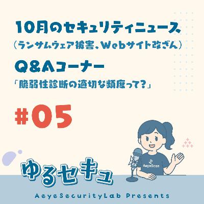 #5 10月のセキュリティニュース(ランサムウェア被害、Webサイト改ざん) / Q&Aコーナー「脆弱性診断の適切な頻度って?」 #5 10月のセキュリティニュース(ランサムウェア被害、Webサイト改ざん) / Q&Aコーナー「脆弱性診断の適切な頻度って?」