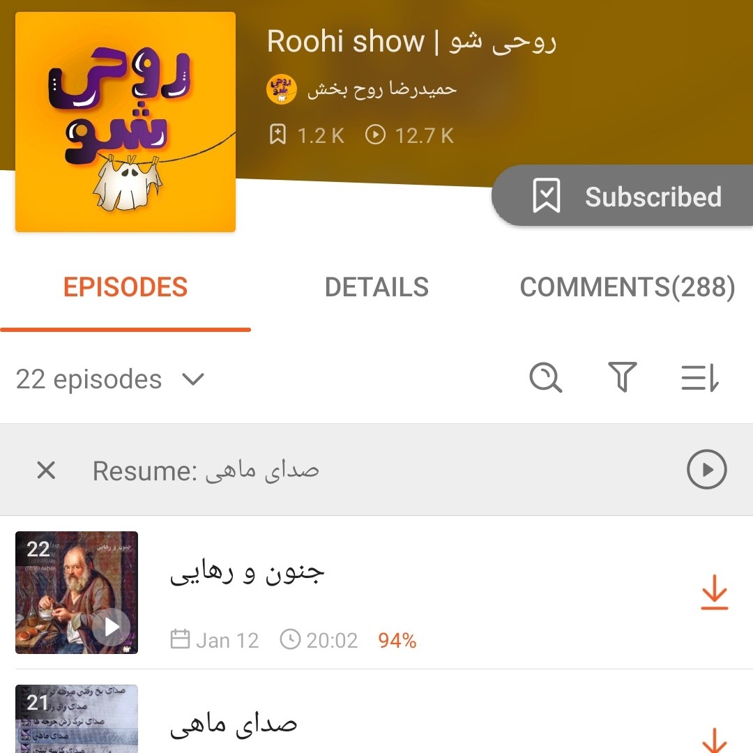 روحی شو را در کست باکس دنبال کنید