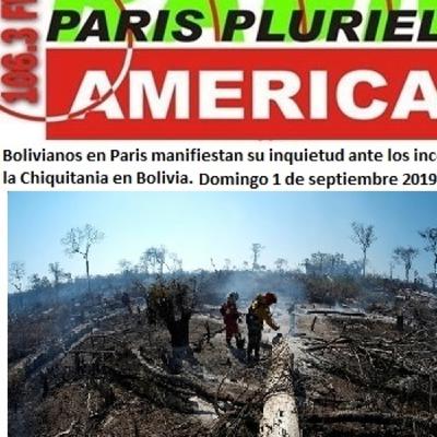Bolivianos en Paris inquietos por el incendio en la Chiquitania Bolivianos en Paris inquietos por el incendio en la Chiquitania
