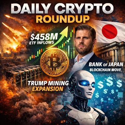 Daily Crypto Roundup: Bitcoin Holds During Iran War | $458M ETF Inflows Return | Trump Mining Expansion | Japan Blockchain Move | AI Agents & Crypto