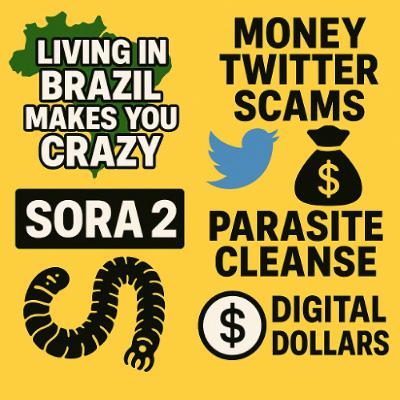 Living In Brazil Makes You Crazy, Money Twitter Scams, Sora 2, Parasite Cleanse, Digital Dollars