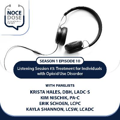 Season 1 Episode 10: Listening Session #3: Treatment for Individuals with Opioid Use Disorder