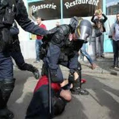 Fight break out between rival fans in Germany ahead of England vs Serbia clash today.