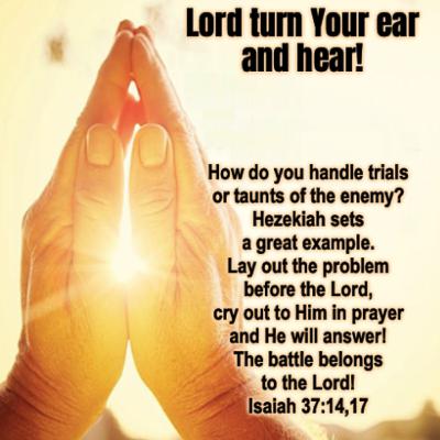 Isaiah 37 Sennacherib falls after the Lord hears Hezekiah pray, and declares: “I will defend this city and rescue it for my sake and that of my servant David”
