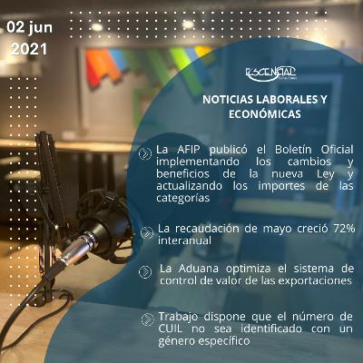 NOVEDADES LABORALES Y ECONÓMICAS 02/06/2021