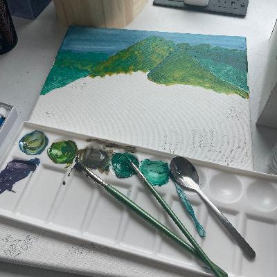 La pintura del atardecer