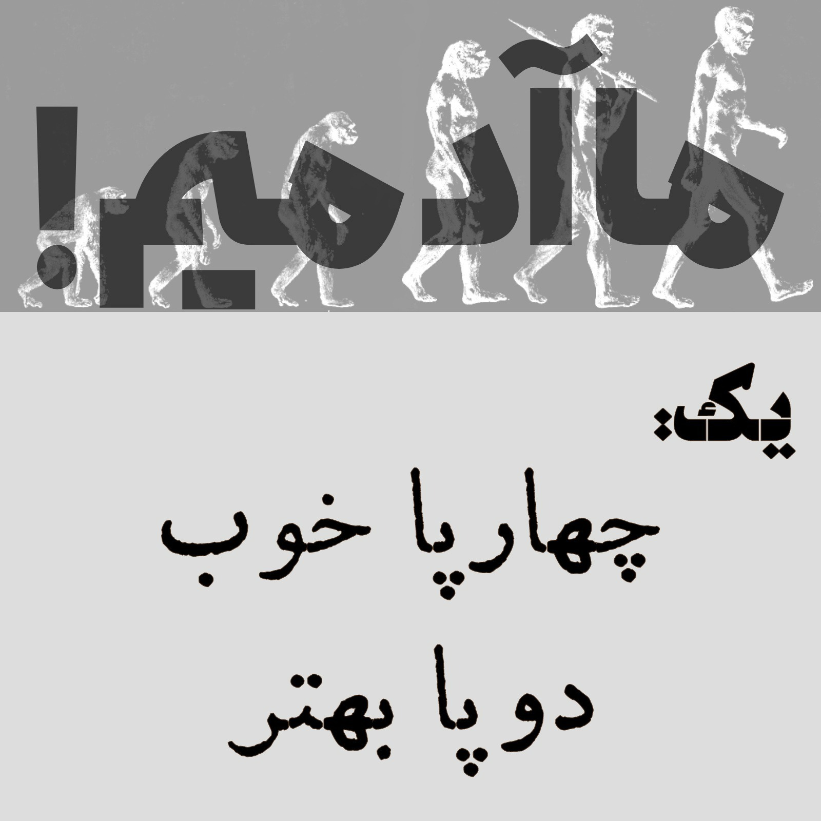 ما آدمیم/یک: چهارپا خوب، دوپا بهتر! ما آدمیم/یک: چهارپا خوب، دوپا بهتر!