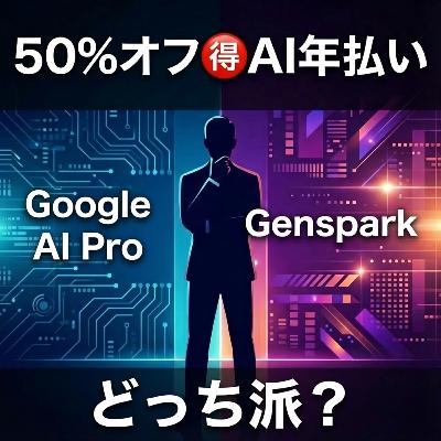 50％オフAI年払い🉐どっちにしよう？Google AI Pro VS Genspark セール情報