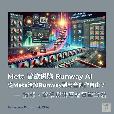EP41 | Meta 曾欲併購 Runway AI 影片生成新星?從 Meta 洽談 Runway 到影音創作自由?—技術、商業與使用者實戰解析 EP41 | Meta 曾欲併購 Runway AI 影片生成新星?從 Meta 洽談 Runway 到影音創作自由?—技術、商業與使用者實戰解析