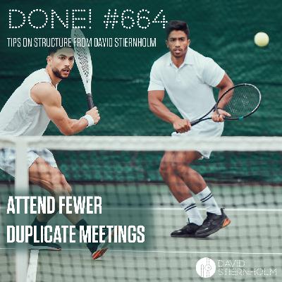 Attend fewer duplicate meetings Attend fewer duplicate meetings