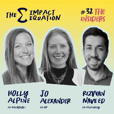 The Insiders: Rizwan Naveed, ex-McKinsey; Holly Alpine, ex-Microsoft; Jo Alexander ex-BP