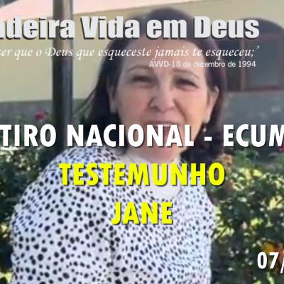 AVVD - XVI RETIRO NACIONAL - 20240707 - TESTEMUNHO: JANE AVVD - XVI RETIRO NACIONAL - 20240707 - TESTEMUNHO: JANE