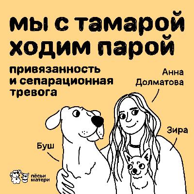 Мы с Тамарой ходим парой. Привязанность и сепарационная тревога у собак