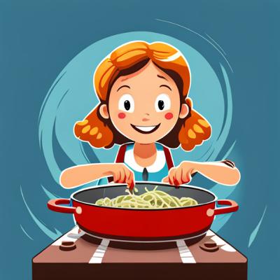 Maya and the boiling pasta Maya and the boiling pasta