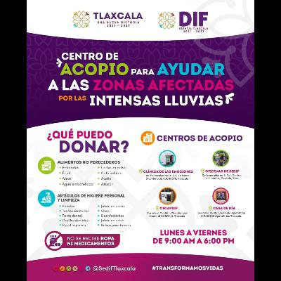🤝🌧️ SEDIF ABRE CENTROS DE ACOPIO PARA APOYAR A FAMILIAS AFECTADAS POR LAS LLUVIAS EN VERACRUZ, PUEBLA, HIDALGO Y TLAXCALA 💧💔💪