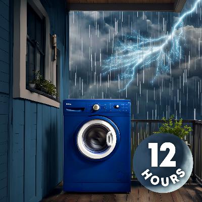 Running a Load of Laundry During a Thunderstorm! | Sounds for Sleeping 12 Hours