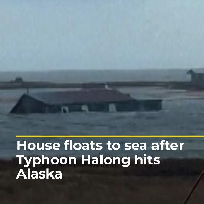 House filmed floating to sea after Typhoon Halong hits Alaska’s coast | #ajshorts