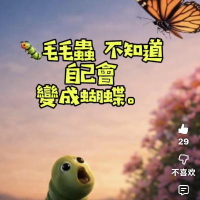 🐛毛毛蟲不知道,蝴蝶也不知道 🐛毛毛蟲不知道,蝴蝶也不知道