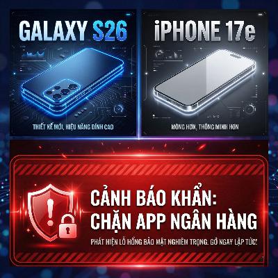 Tin Nóng 2/2/2026: Samsung Galaxy S26 Chốt Lịch Ra Mắt, CẢNH BÁO KHẨN App Ngân Hàng Chặn Máy Cũ & iPhone 17e Lộ Diện Tin Nóng 2/2/2026: Samsung Galaxy S26 Chốt Lịch Ra Mắt, CẢNH BÁO KHẨN App Ngân Hàng Chặn Máy Cũ & iPhone 17e Lộ Diện