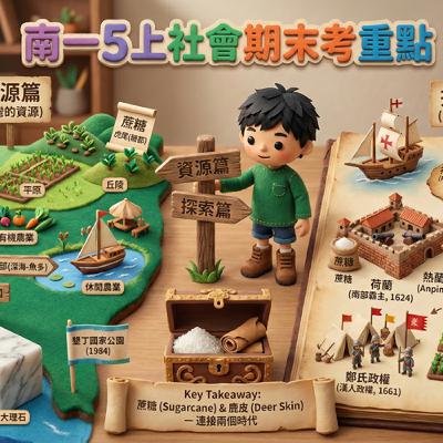 【期末考大補帖】南一五上社會神助攻！臺灣物產與大航海時代的冒險故事