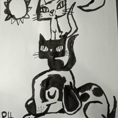 Noche, Luna y Cielo/La gata