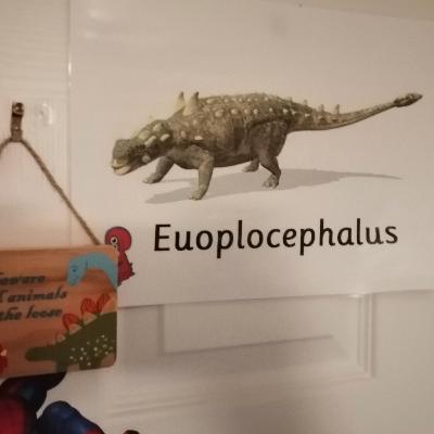 Curious Dino, Euplo Bob - enjoys a calm family day. He thinks big, and munches tons