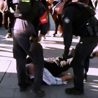 Police clash with pro-Palestinian protesters at Sydney defence expo
