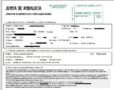 Testimonio de Ángela García sobre el retraso en el resultado de la mamografía de su madre en el hospital de Pozoblanco (Córdoba)