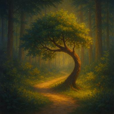 Cuento infantil para dormir - El Árbol Torcido del Bosque Estelar