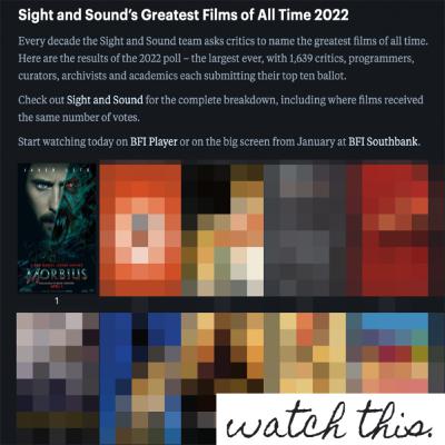 BONUS: Sight and Sound 100 Greatest Films of All Time 2022
