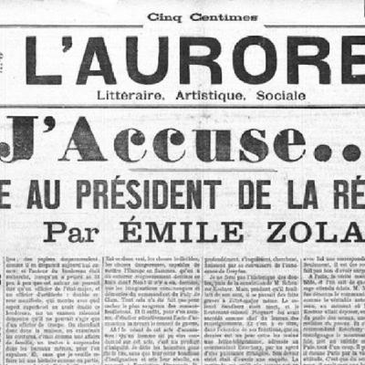 13 janvier 1898 J'accuse! d'Emile Zola à la une de l'Aurore