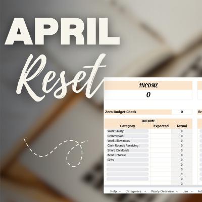 E64:April realistic monthly reset: How I use my budget Template, plan groceries & Set up my planner
