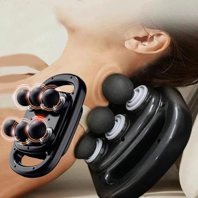 6-Head Massage Gun – Deep Tissue Percussion Massager with Red Light Therapy for Neck, Cervical Spine & Full Body Muscle Relief
