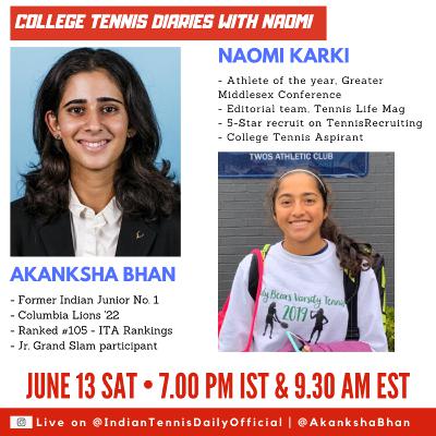 College Tennis Diaries with Naomi: Guest speaker - Akanksha Bhan