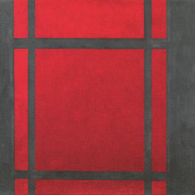 Markus Prachensky - Komposition Rot auf Grau Markus Prachensky - Komposition Rot auf Grau