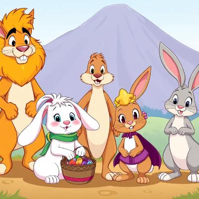 The Three Little Bunnies and the Grumpy Lion - By StoryBee Tales - Bedtime Stories for Kids