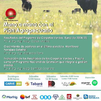 Resultados del Programa de Carpetas Verdes. Monitoreo Seguimiento Forrajero Satelital. Evaluación resultados.