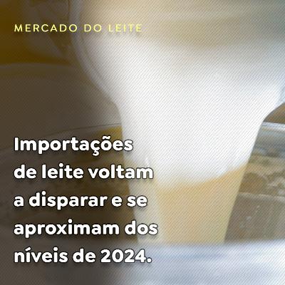 Importações de leite voltam a disparar e se aproximam dos níveis de 2024