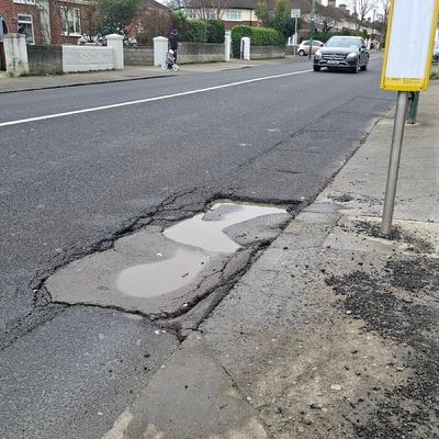Potholes on roads