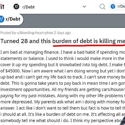 TURNED 28 AND THIS BURDEN OF DEBT IS KILLING ME... TURNED 28 AND THIS BURDEN OF DEBT IS KILLING ME...