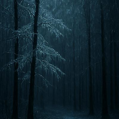 Icy Rain | 1 Hours of ice rain falling in a dark forest