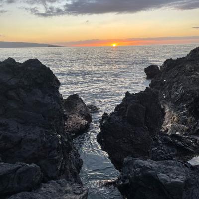 Breath work during whale season in Maui.